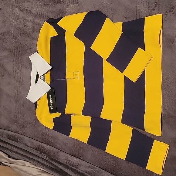 Brand new long sleeve Polo with stiff white colar by Montage. - Picture 1 of 4